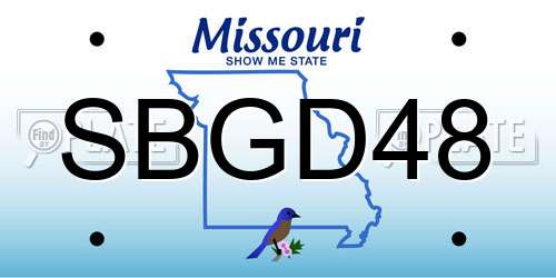 SBGD48 Missouri License Plate