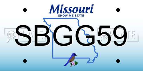 SBGG59 Missouri License Plate