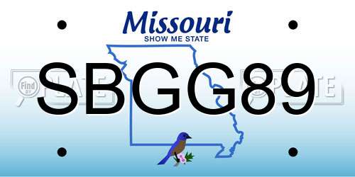 SBGG89 Missouri License Plate
