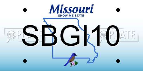 SBGI10 Missouri License Plate