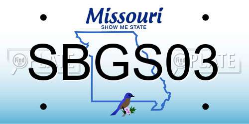 SBGS03 Missouri License Plate