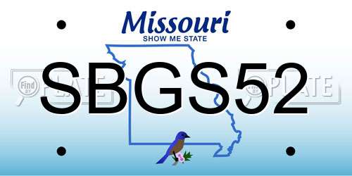SBGS52 Missouri License Plate