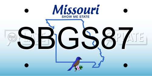 SBGS87 Missouri License Plate