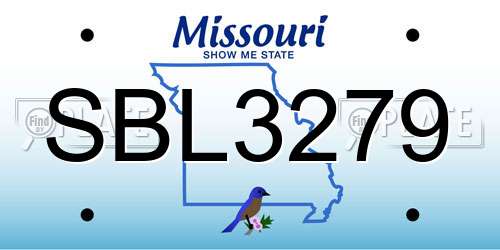 SBL3279 Missouri License Plate