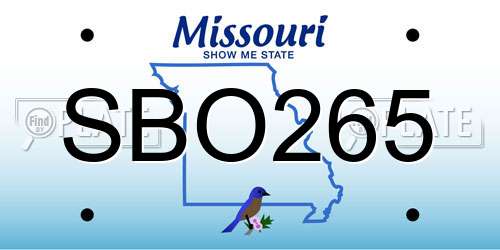 SBO265 Missouri License Plate