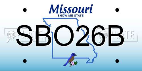 SBO26B Missouri License Plate