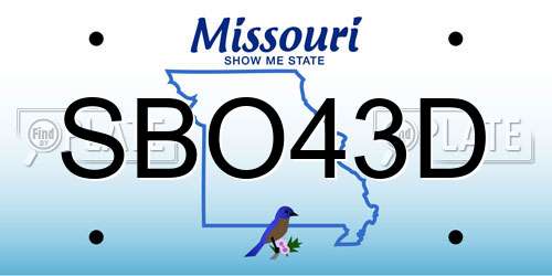 SBO43D Missouri License Plate