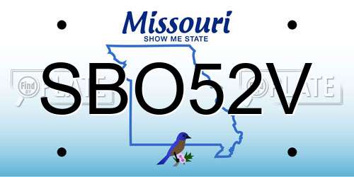 SBO52V Missouri License Plate