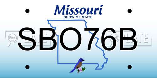 SBO76B Missouri License Plate