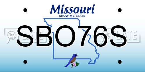 SBO76S Missouri License Plate
