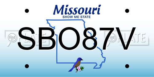 SBO87V Missouri License Plate