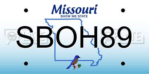 SBOH89 Missouri License Plate