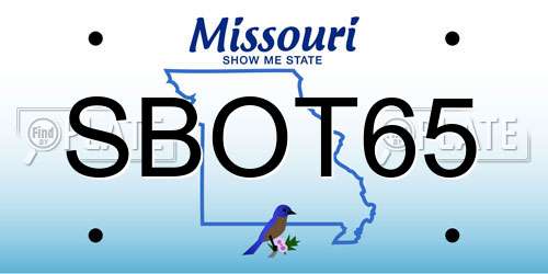 SBOT65 Missouri License Plate