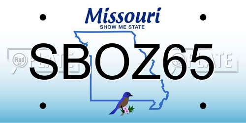 SBOZ65 Missouri License Plate