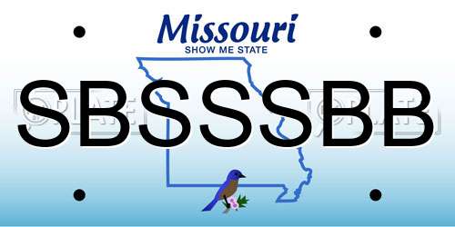 SBSSSBB Missouri License Plate