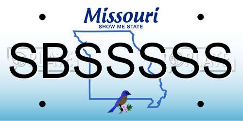 SBSSSSS Missouri License Plate