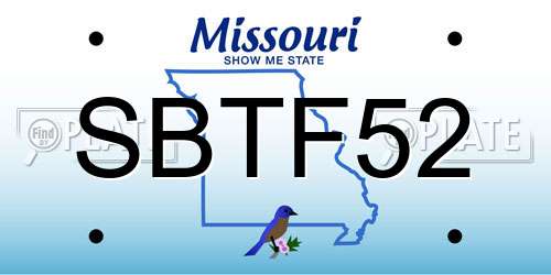 SBTF52 Missouri License Plate
