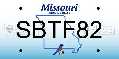 SBTF82 Missouri License Plate