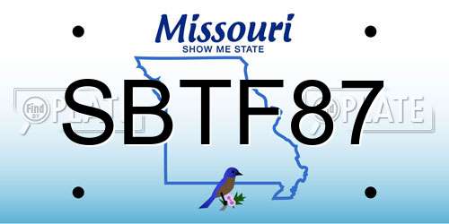 SBTF87 Missouri License Plate