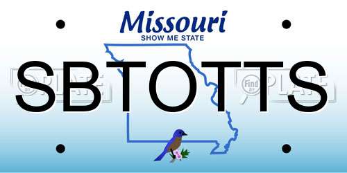 SBTOTTS Missouri License Plate