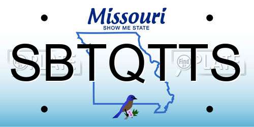 SBTQTTS Missouri License Plate
