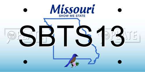 SBTS13 Missouri License Plate