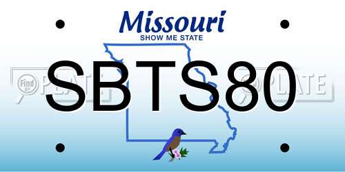 SBTS80 Missouri License Plate
