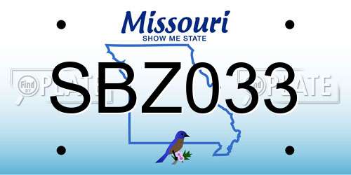 SBZ033 Missouri License Plate