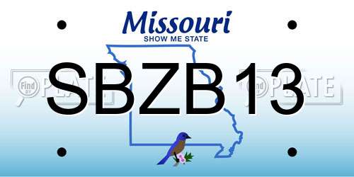 SBZB13 Missouri License Plate
