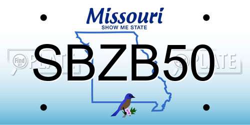 SBZB50 Missouri License Plate