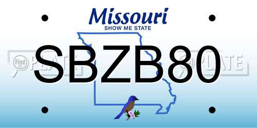 SBZB80 Missouri License Plate