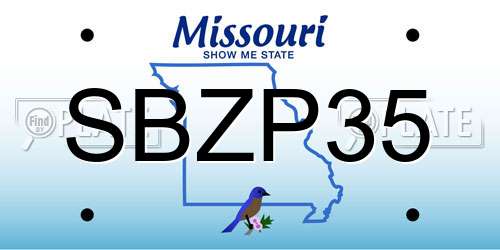 SBZP35 Missouri License Plate