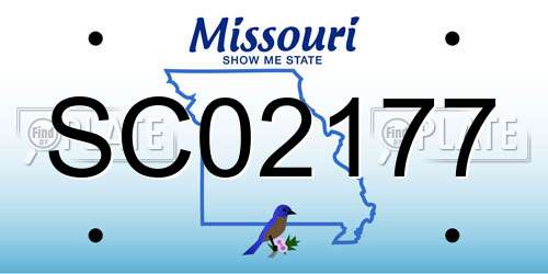 SC02177 Missouri License Plate