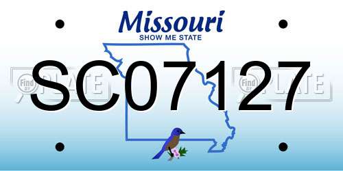 SC07127 Missouri License Plate