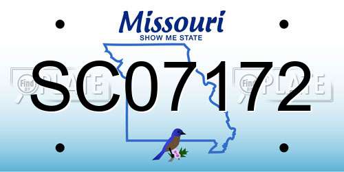 SC07172 Missouri License Plate