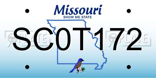 SC0T172 Missouri License Plate