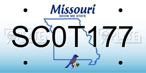 SC0T177 Missouri License Plate