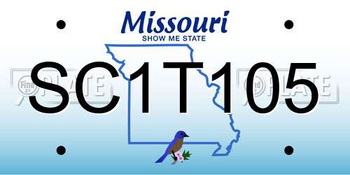 SC1T105 Missouri License Plate