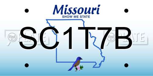 SC1T7B Missouri License Plate