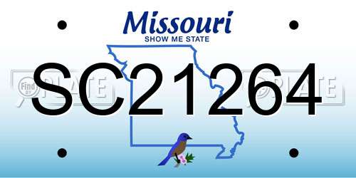 SC21264 Missouri License Plate