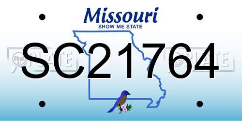 SC21764 Missouri License Plate