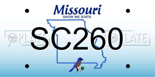 SC260 Missouri License Plate