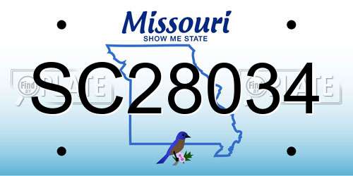 SC28034 Missouri License Plate