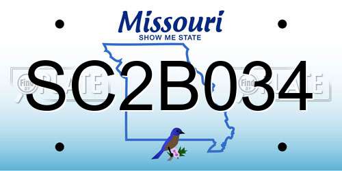 SC2B034 Missouri License Plate