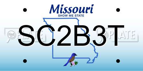 SC2B3T Missouri License Plate