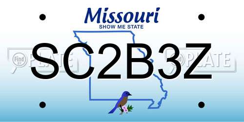 SC2B3Z Missouri License Plate