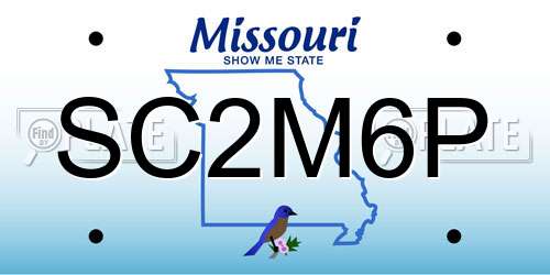 SC2M6P Missouri License Plate