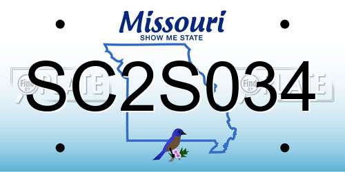 SC2S034 Missouri License Plate