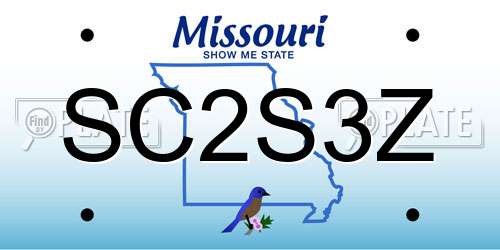 SC2S3Z Missouri License Plate