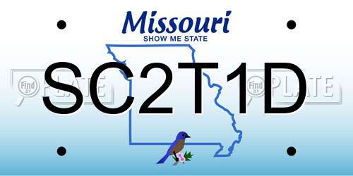 SC2T1D Missouri License Plate